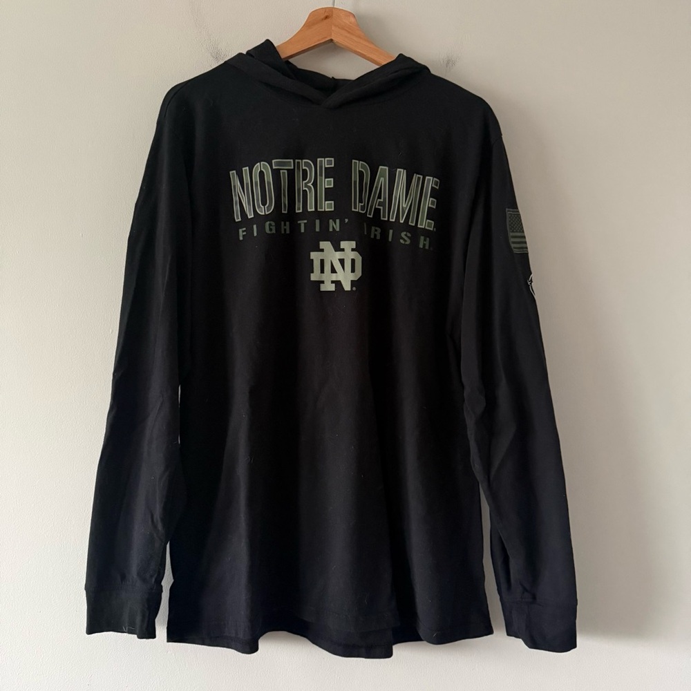 Colosseum Notre Dame Fightin' Irish OHT Hooded T-Shirt Mens XL Football Pullover